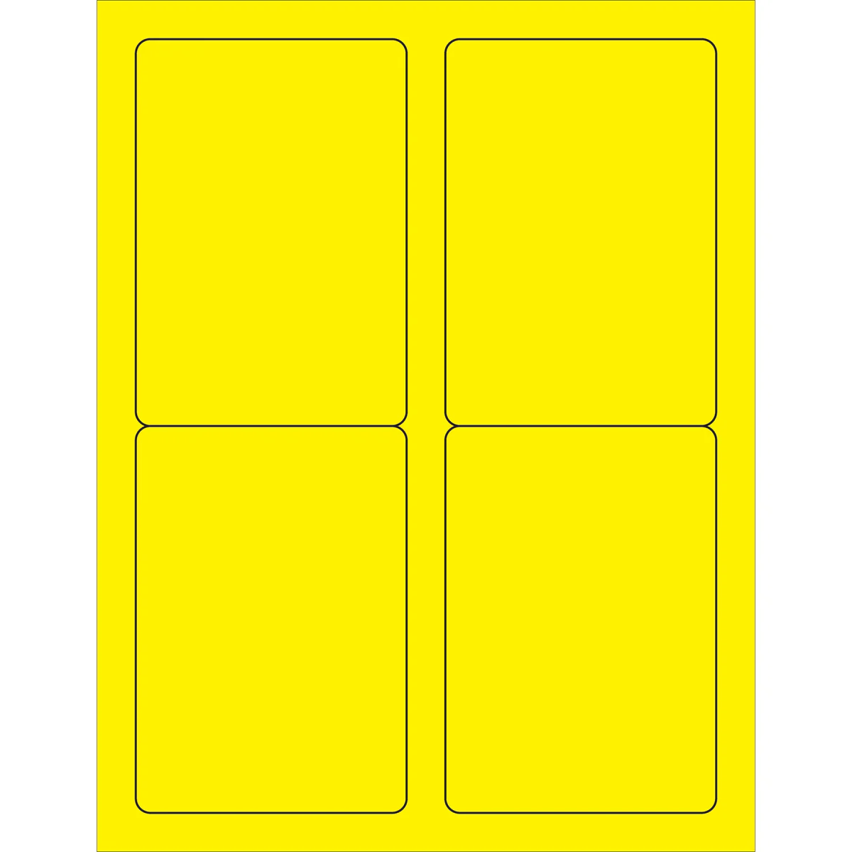 3 1/2 x 5" Fluorescent Yellow Rectangle Laser Labels 400/Case