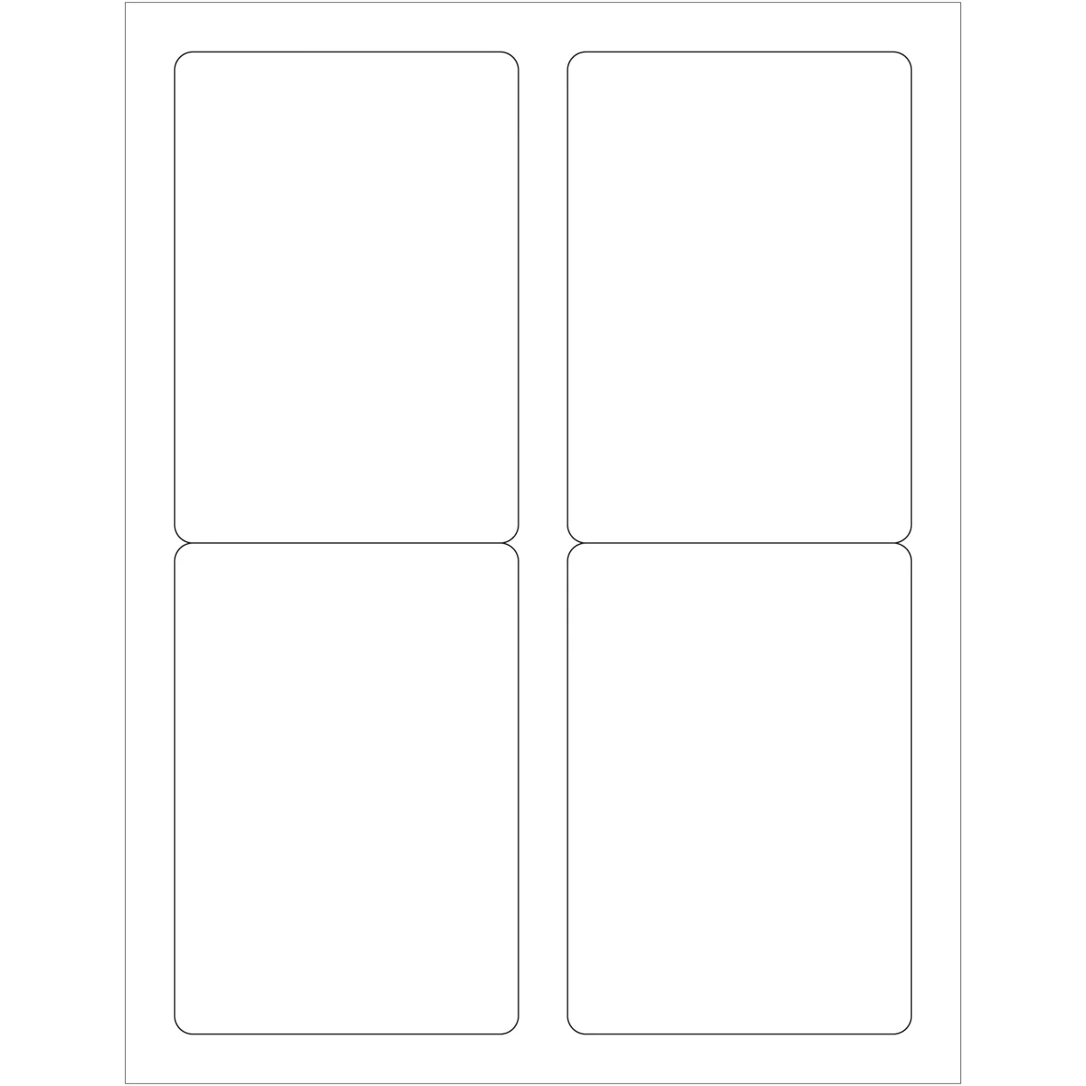 3 1/2 x 5" White Removable Rectangle Laser Labels 400/Case