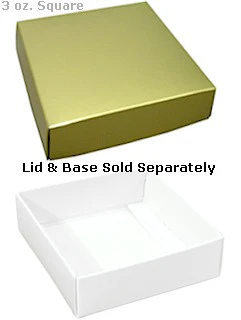 3-11/16 x 3-11/16 x 1-1/8 Gold 3 oz. Square Candy Box LID 250/Case - Image 2