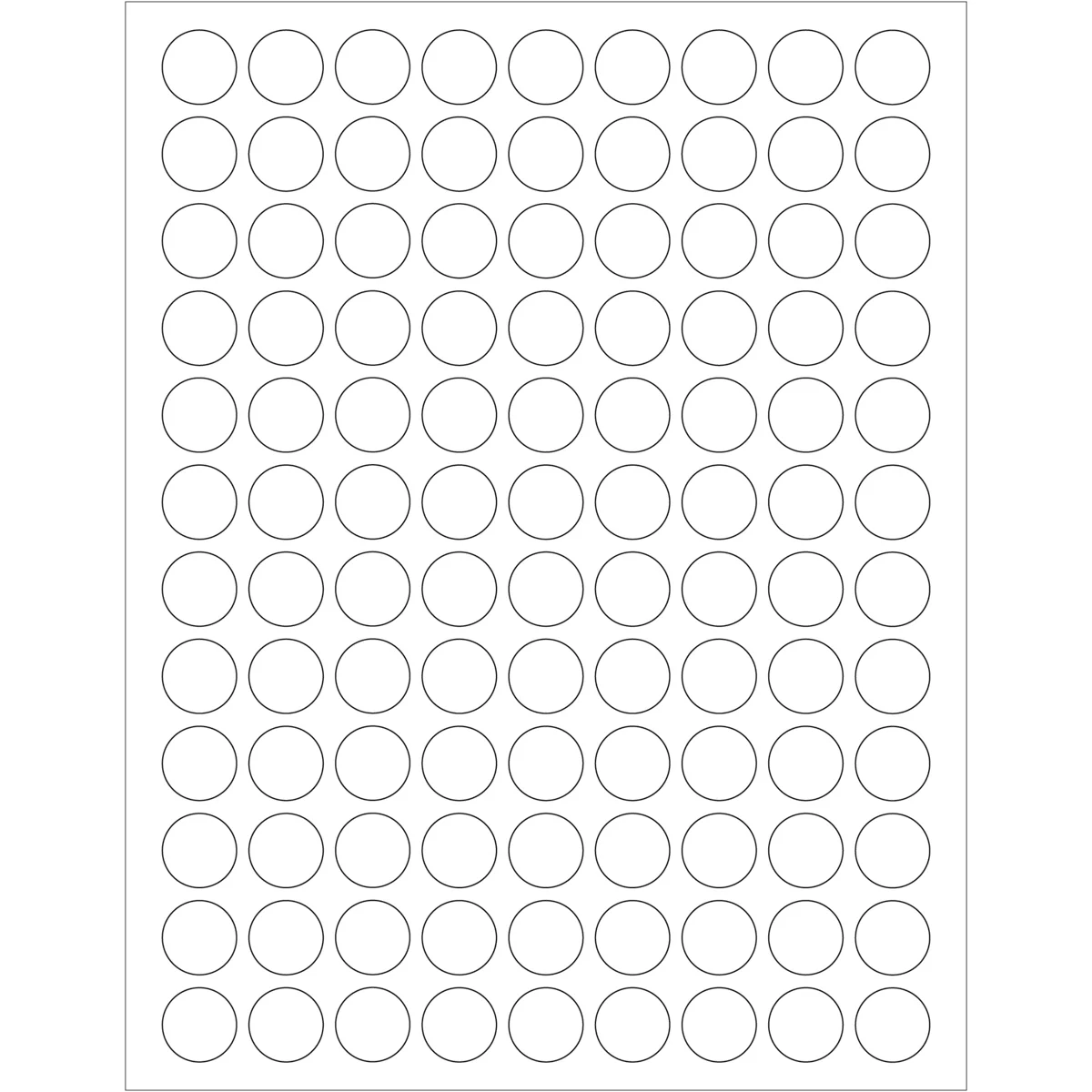 3/4" White Circle Laser Labels 10800/Case