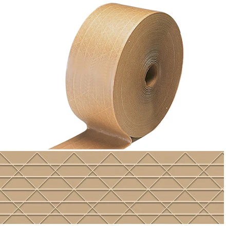 3" (70mm) x 375 Feet Brown Kraft Gummed Tape 8/Case