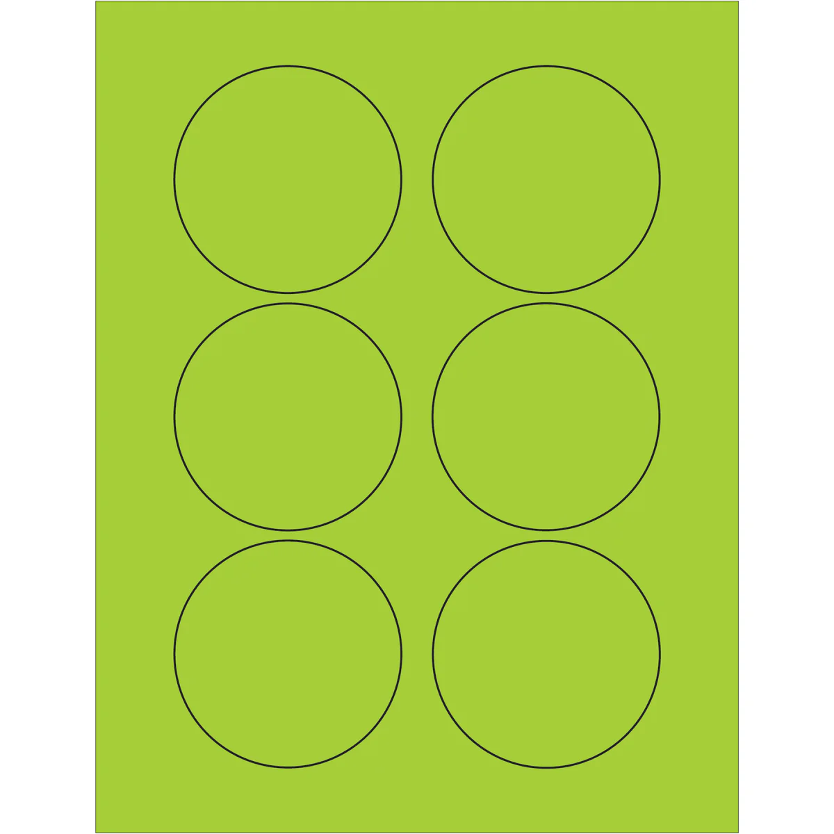3" Fluorescent Green Circle Laser Labels 600/Case