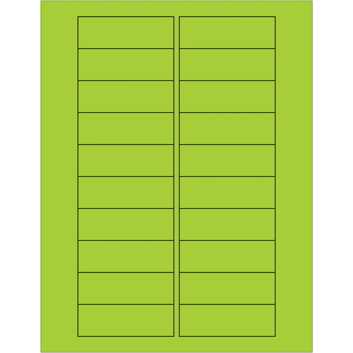 3 x 1" Fluorescent Green Rectangle Laser Labels 2000/Case