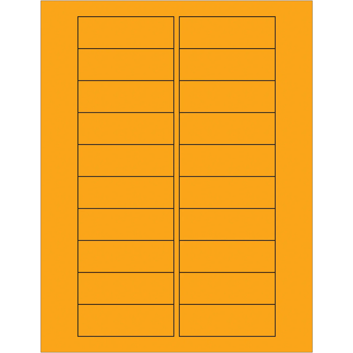 3 x 1" Fluorescent Orange Rectangle Laser Labels 2000/Case