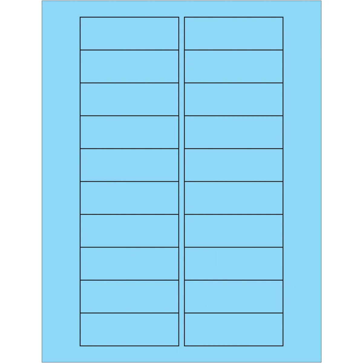 3 x 1" Fluorescent Pastel Blue Rectangle Laser Labels 2000/Case