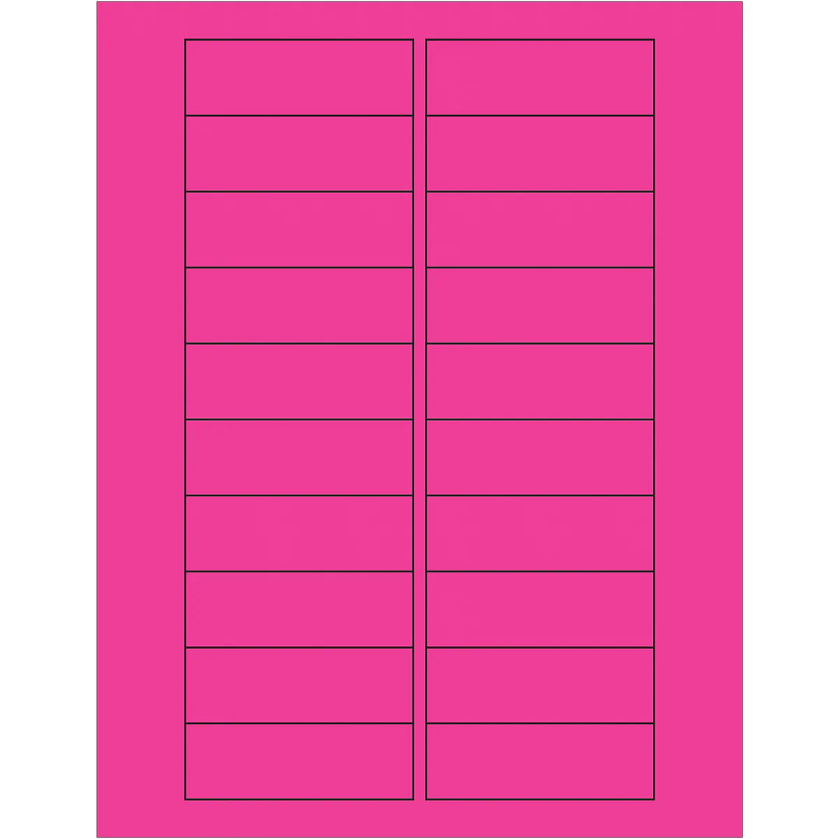 3 x 1" Fluorescent Pink Rectangle Laser Labels 2000/Case
