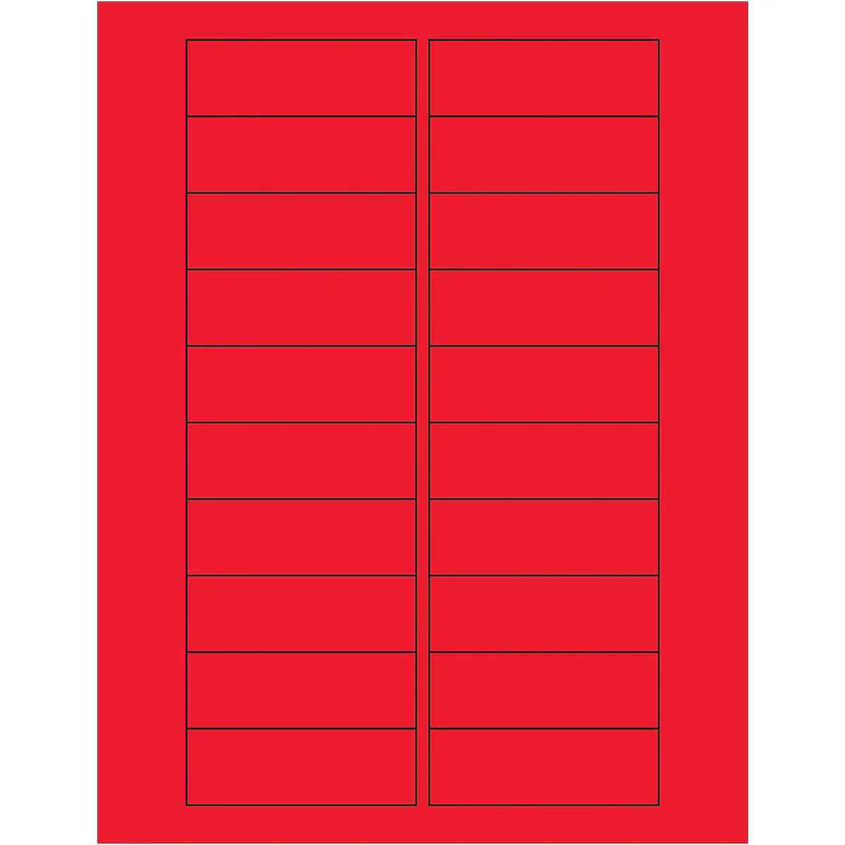 3 x 1" Fluorescent Red Rectangle Laser Labels 2000/Case