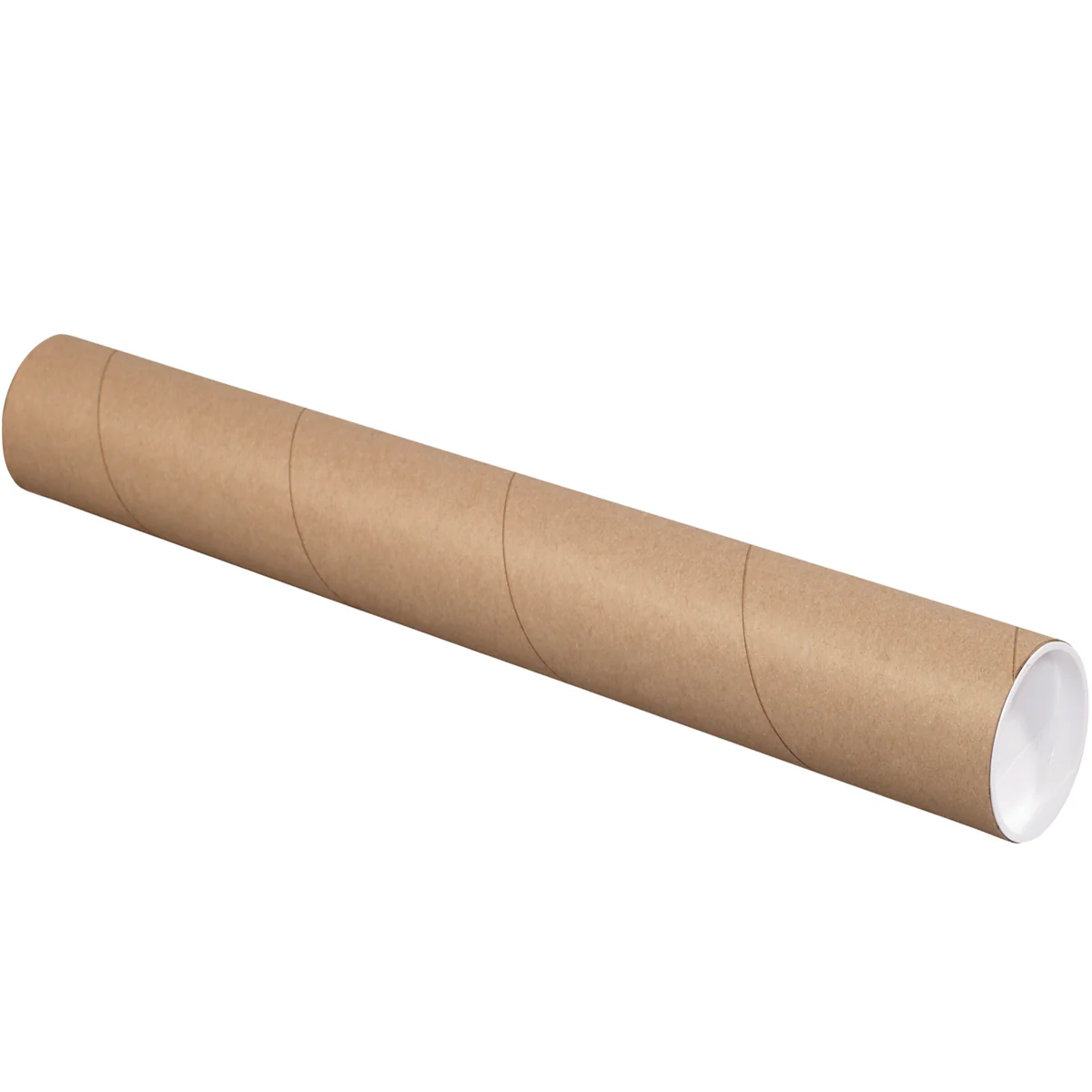 3 x 24 Brown Mailing Tubes With End Caps .070 Gauge 24/Case