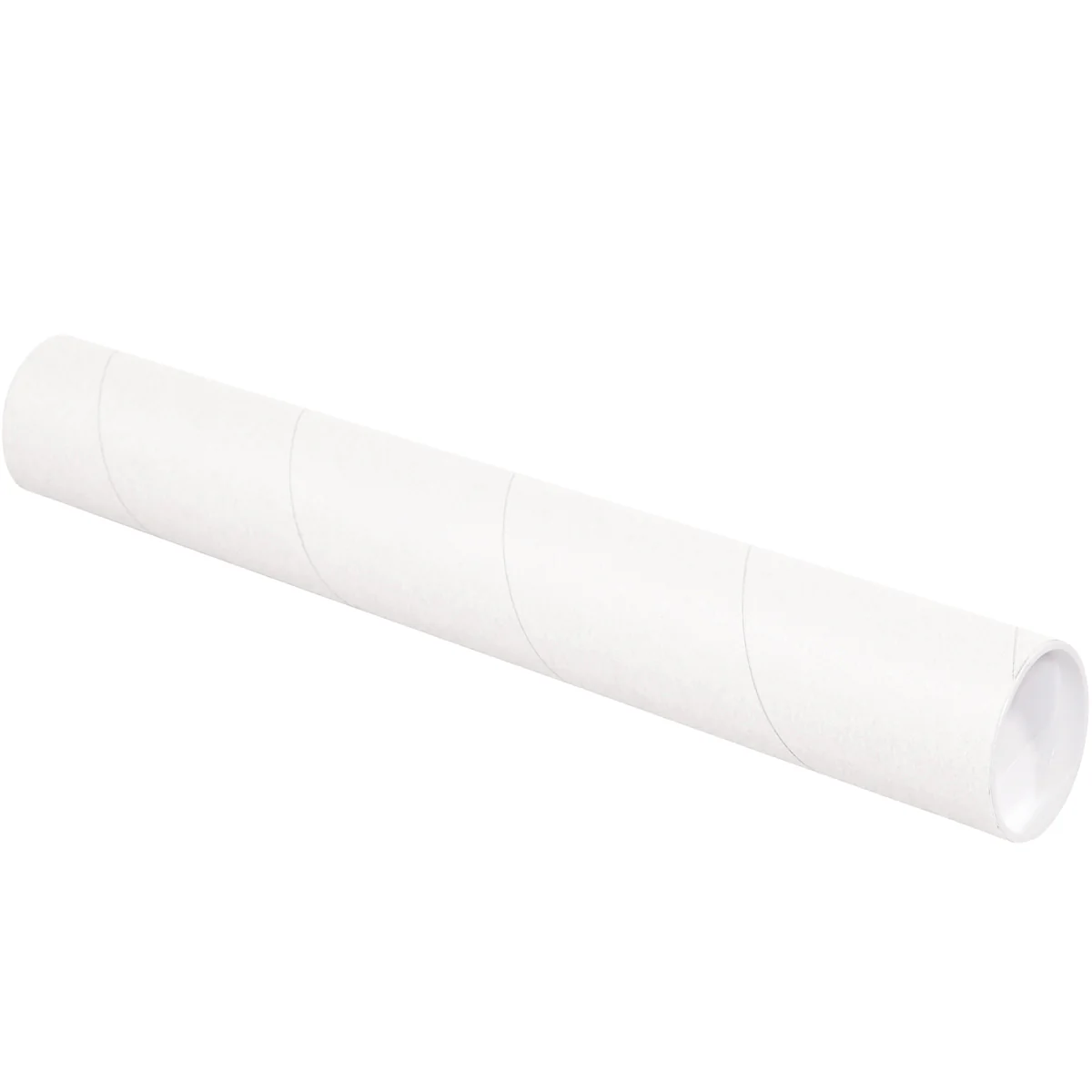 3 x 24 White Mailing Tubes With End Caps .070 Gauge 24/Case