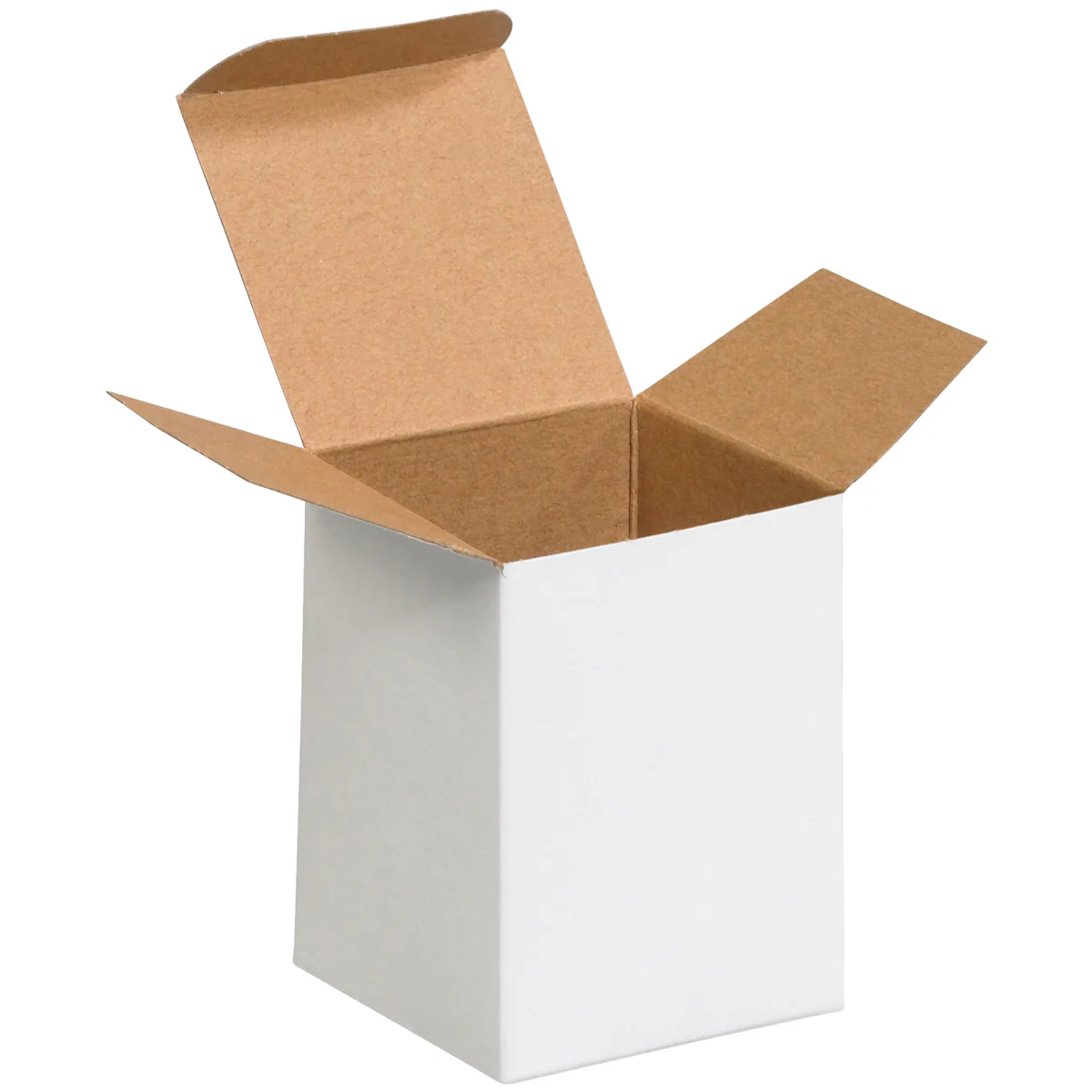 3 x 3 x 4 White 24pt 1-pc Chipboard Folding Carton 250/Case - Image 2