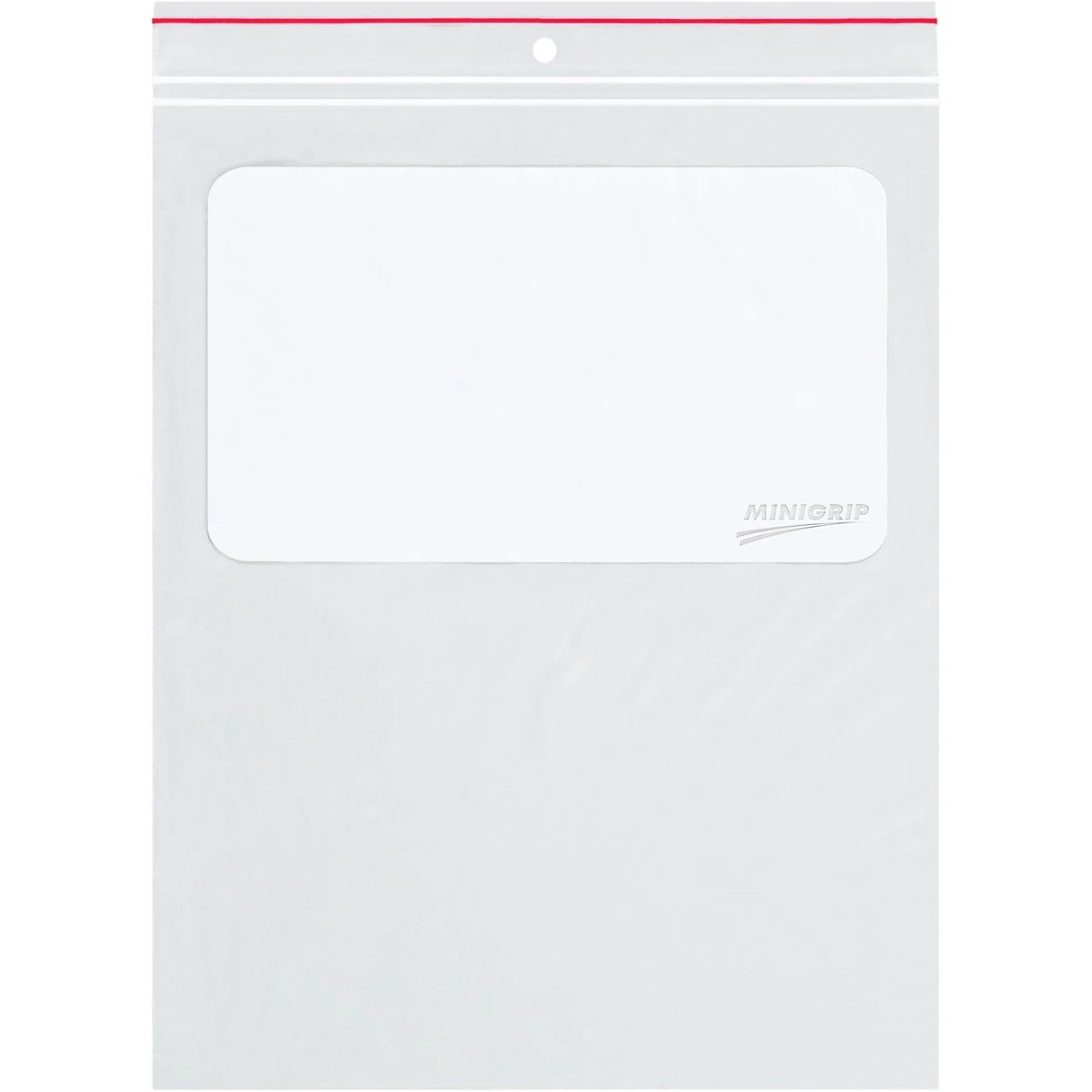 3 x 4 - 4 Mil Minigrip White Block Reclosable Poly Bags w/ Hang Holes 1000/Case