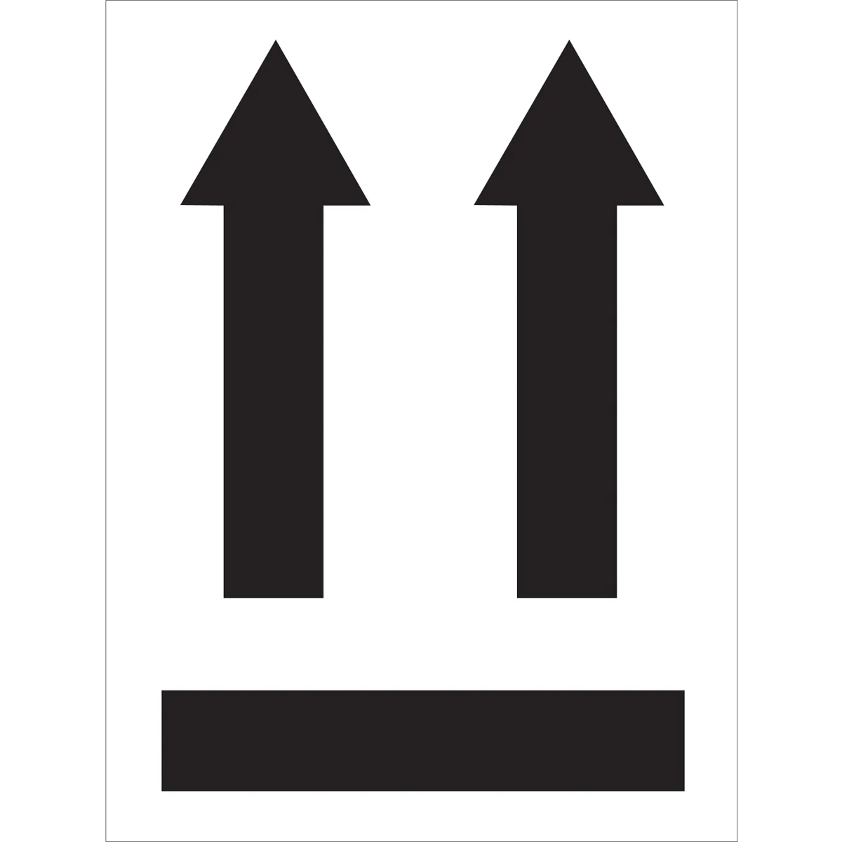 3 x 4" - (two up arrows over black bar) Labels 500/Roll