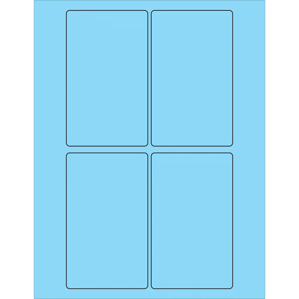 3 x 5" Fluorescent Pastel Blue Rectangle Laser Labels 400/Case
