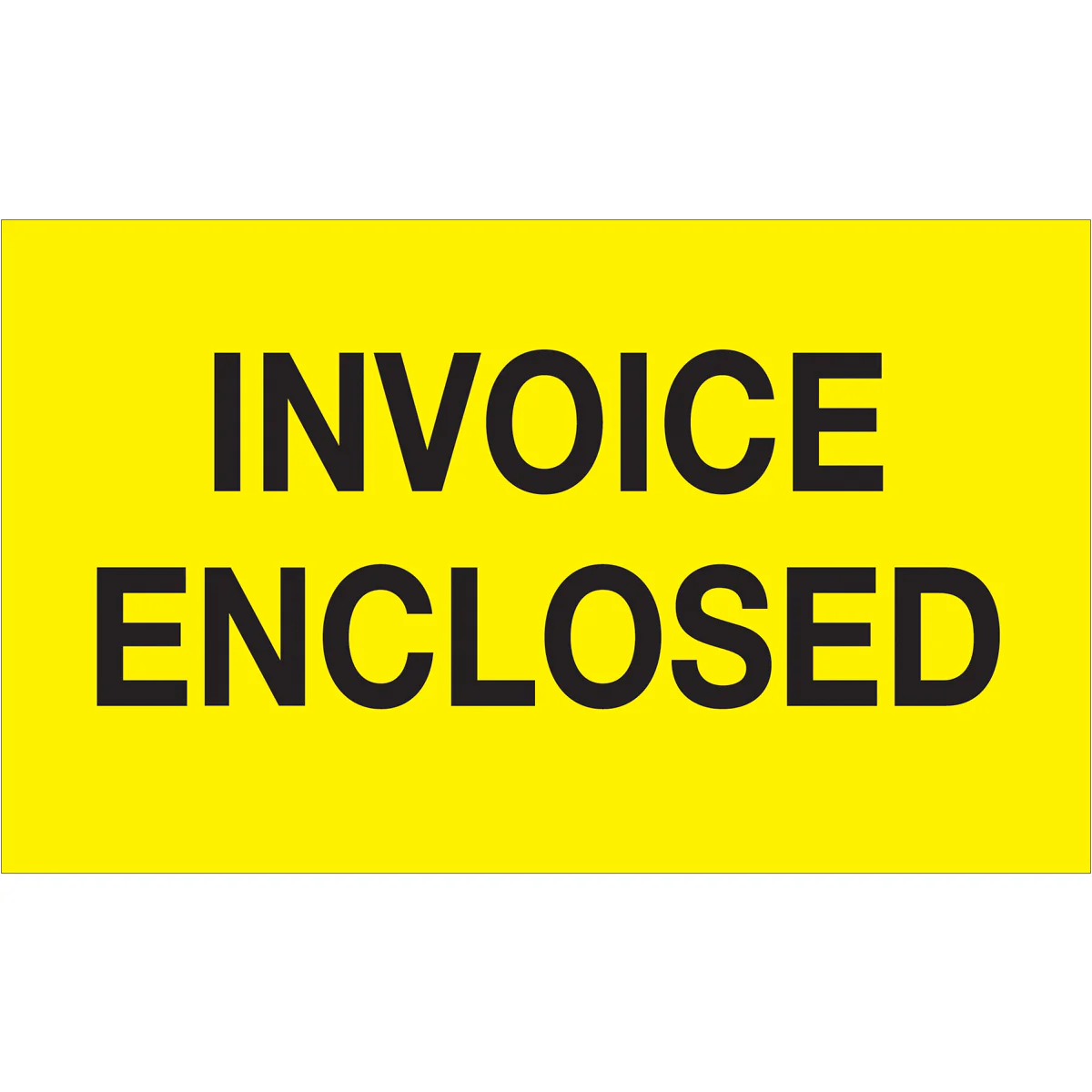 3 x 5" - "Invoice Enclosed" (Fluorescent Yellow) Labels 500/Roll