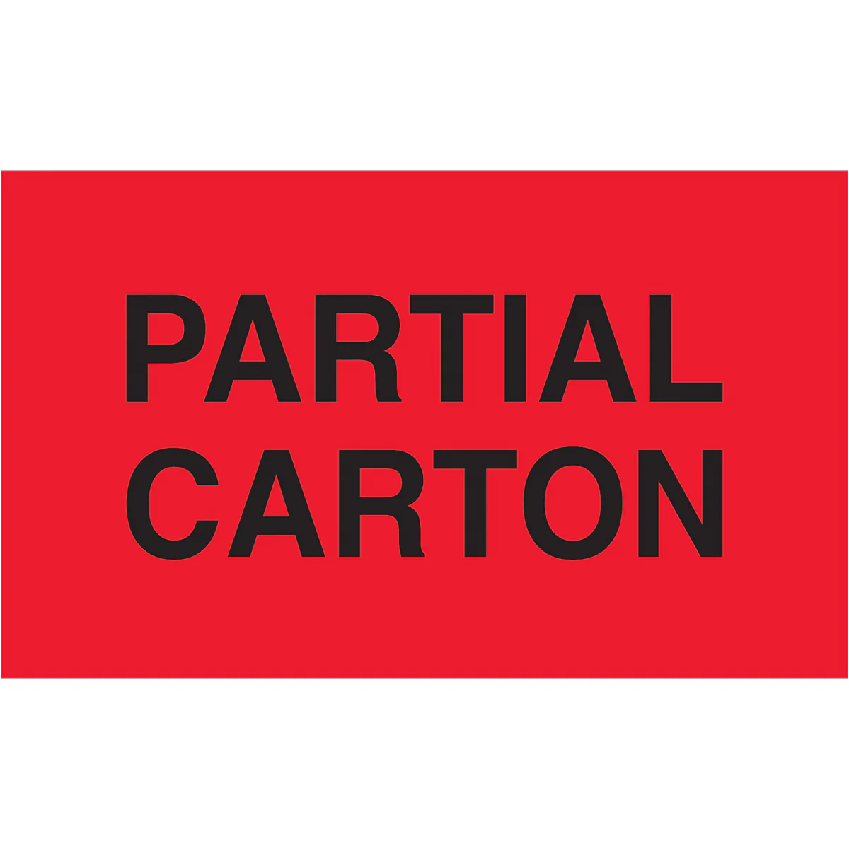 3 x 5" - "Partial Carton" (Fluorescent Red) Labels 500/Roll