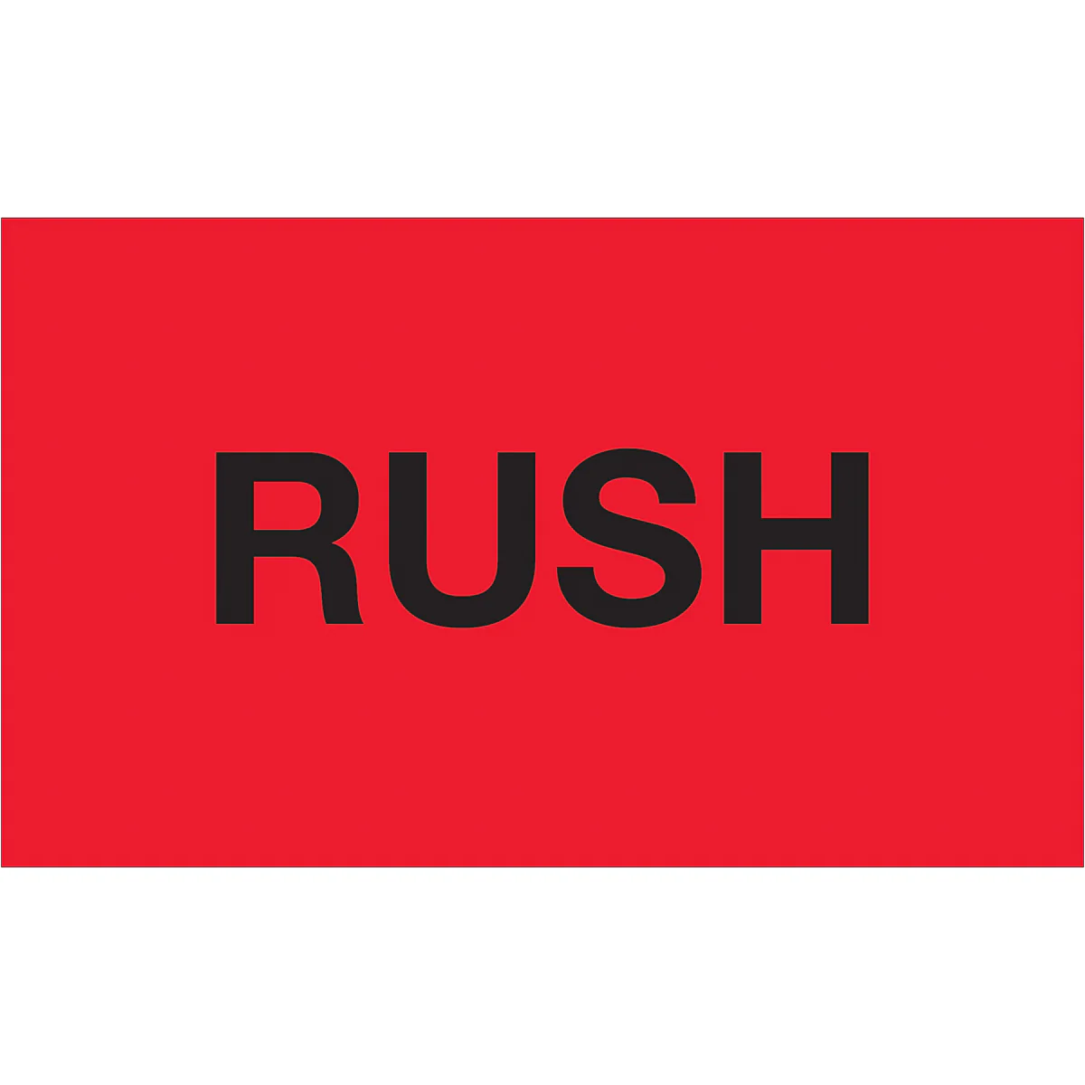 3 x 5" - "Rush" (Fluorescent Red) Labels 500/Roll