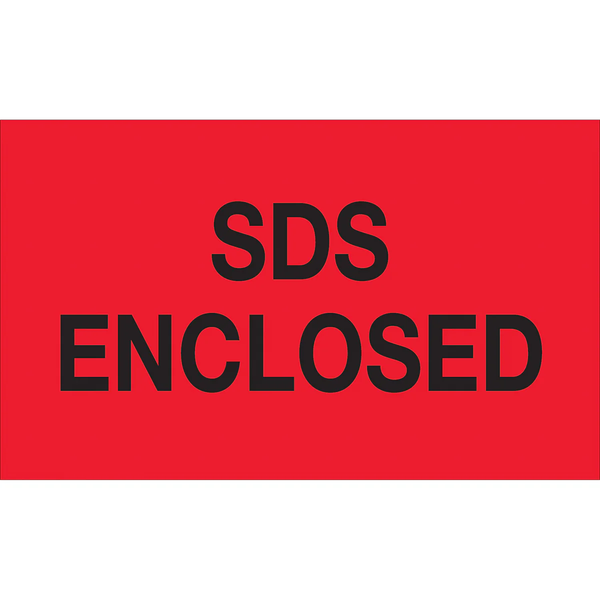 3 x 5" - "SDS Enclosed" (Fluorescent Red) Labels 500/Roll