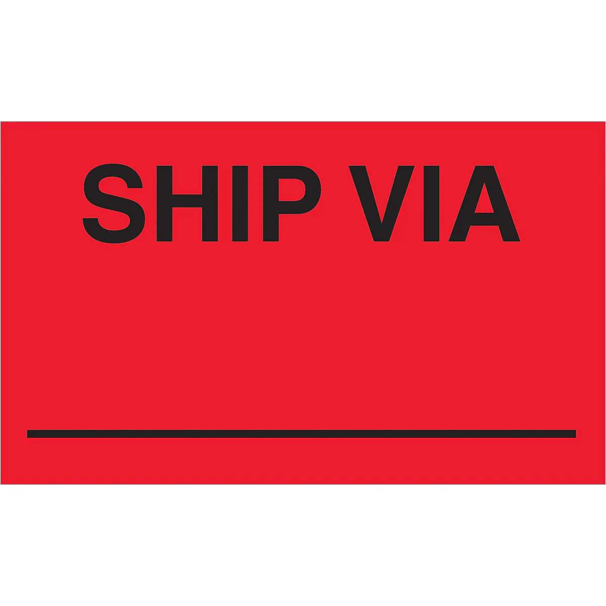 3 x 5" - "Ship Via" (Fluorescent Red) Labels 500/Roll