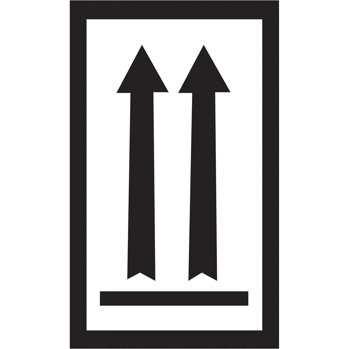 3 x 5" - (Two Black Arrows Over Black Bar) Arrow Labels 500/Roll