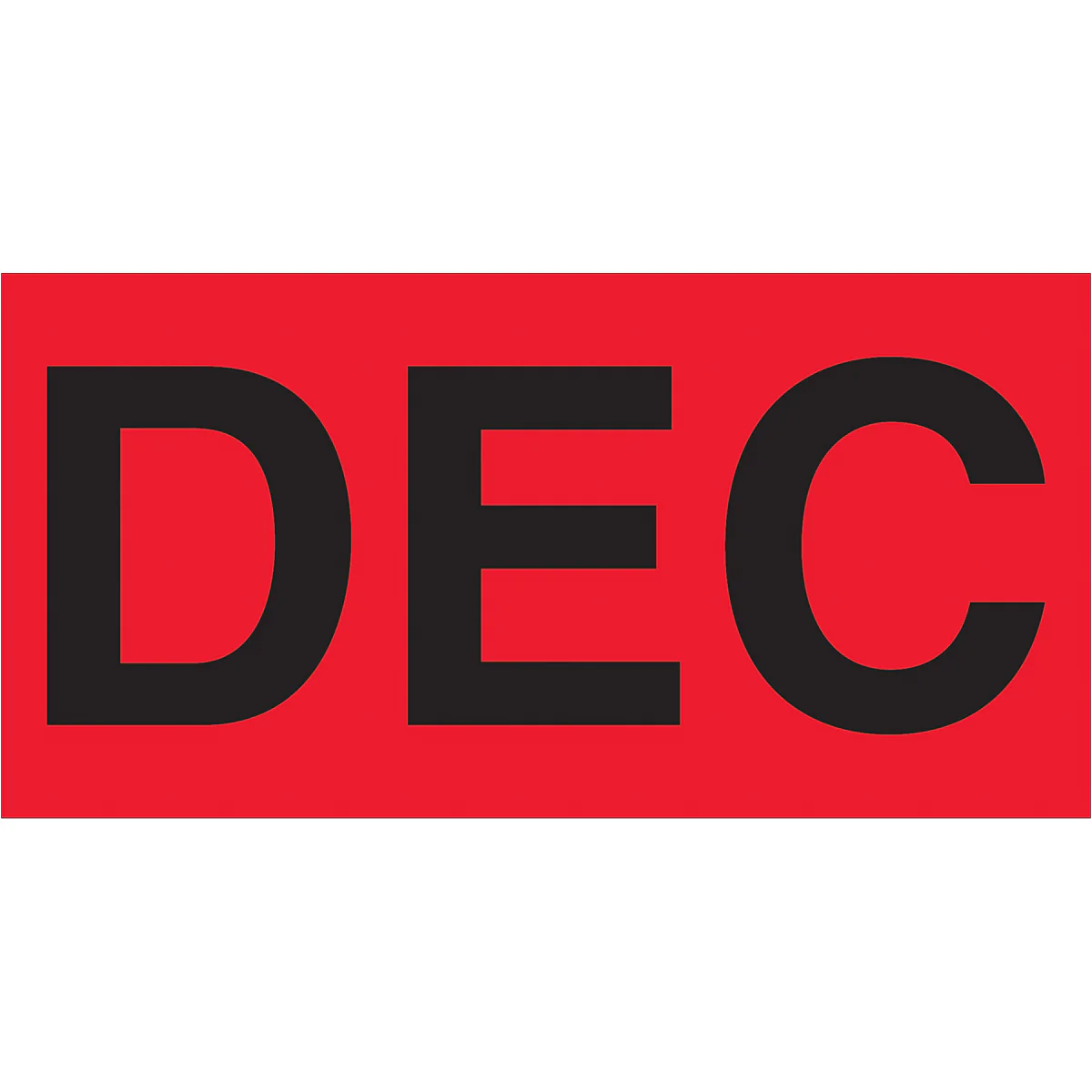 3 x 6" - "DEC" (Fluorescent Red) Months of the Year Labels 500/Roll