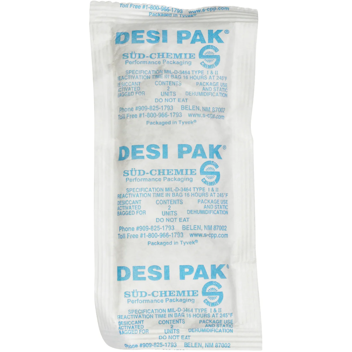 3 x 6 x 3/8" Tyvek Clay Desiccants - 5 Gallon Pail 150/Pail