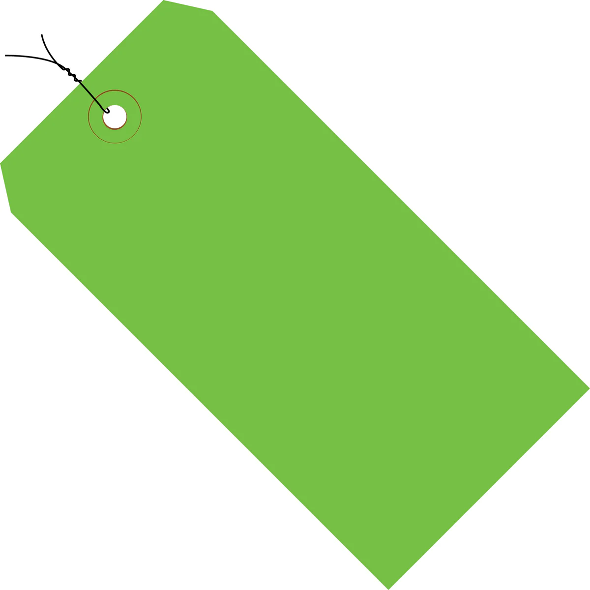 4-1/4 x 2-1/8 Pre-Wired Green Tags (THICK BOARD - 13 POINT) 1000/Case