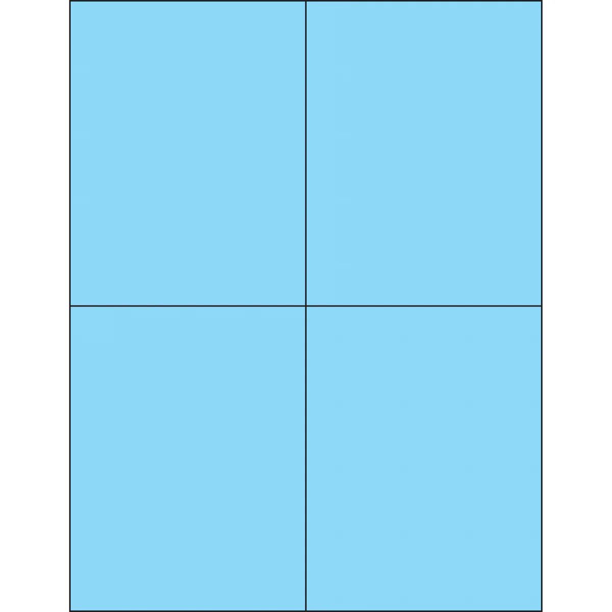 4 1/4 x 5 1/2" Fluorescent Pastel Blue Rectangle Laser Labels 400/Case