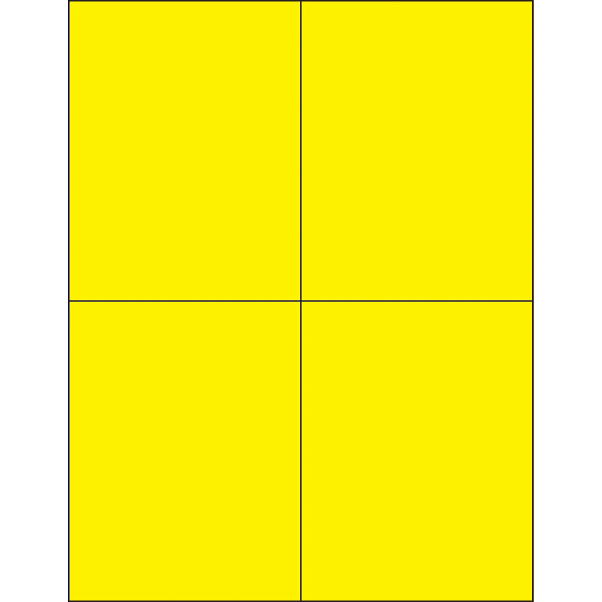 4 1/4 x 5 1/2" Fluorescent Yellow Rectangle Laser Labels 400/Case