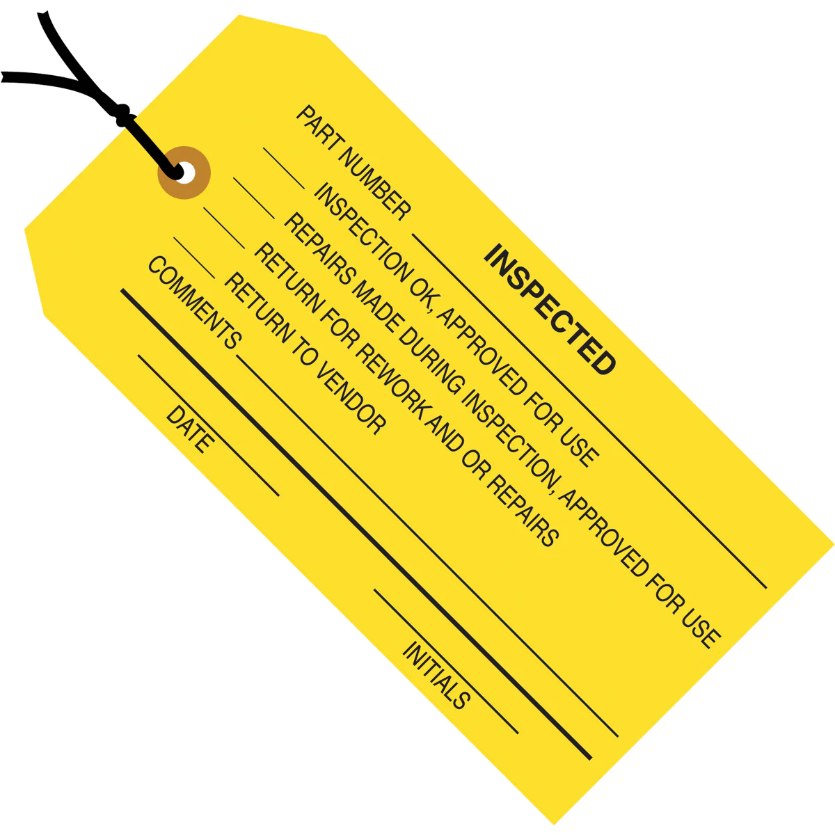 4 3/4 x 2 3/8 - "Inspected" Inspection Tags - Pre-Strung 1000/Case