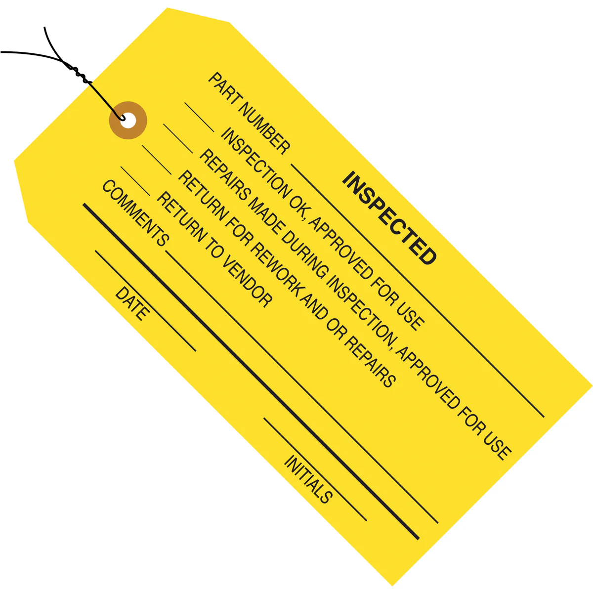 4 3/4 x 2 3/8 - "Inspected" Inspection Tags - Pre-Wired 1000/Case