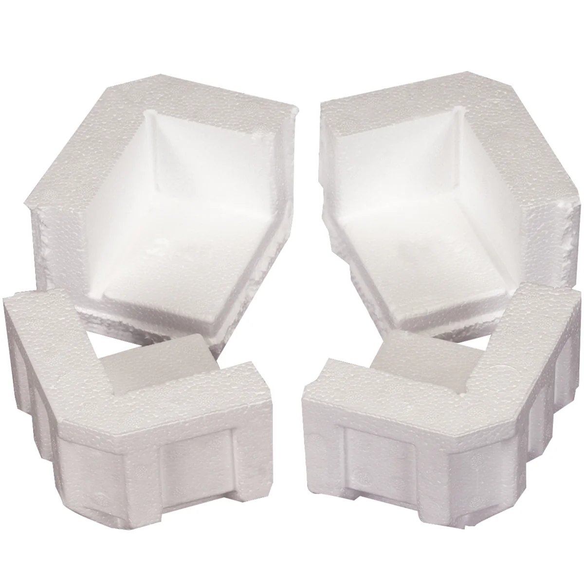 4 7/8 x 4 x 3 1/4 O.D. Square Poly Foam Corner Protectors 1 1/4 Thick 320/Case
