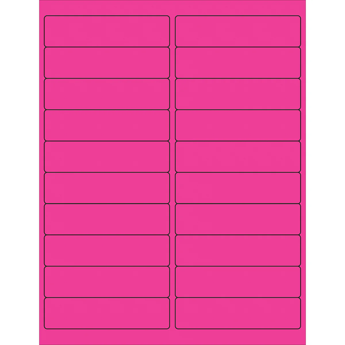 4 x 1" Fluorescent Pink Rectangle Laser Labels 2000/Case