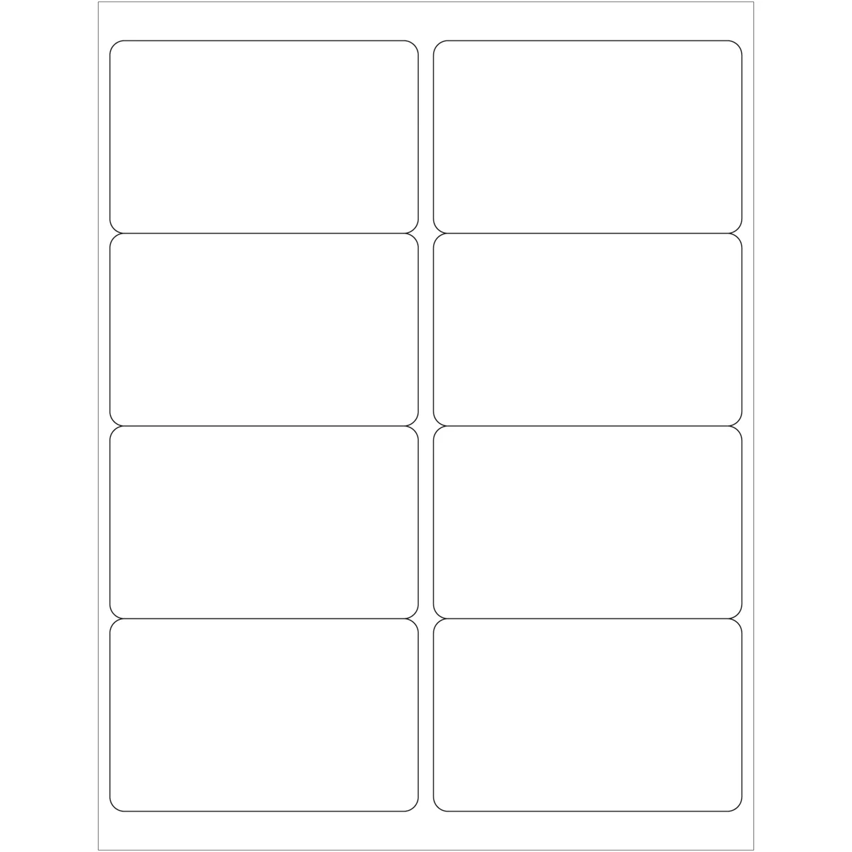 4 x 2 1/2" White Rectangle Laser Labels 800/Case