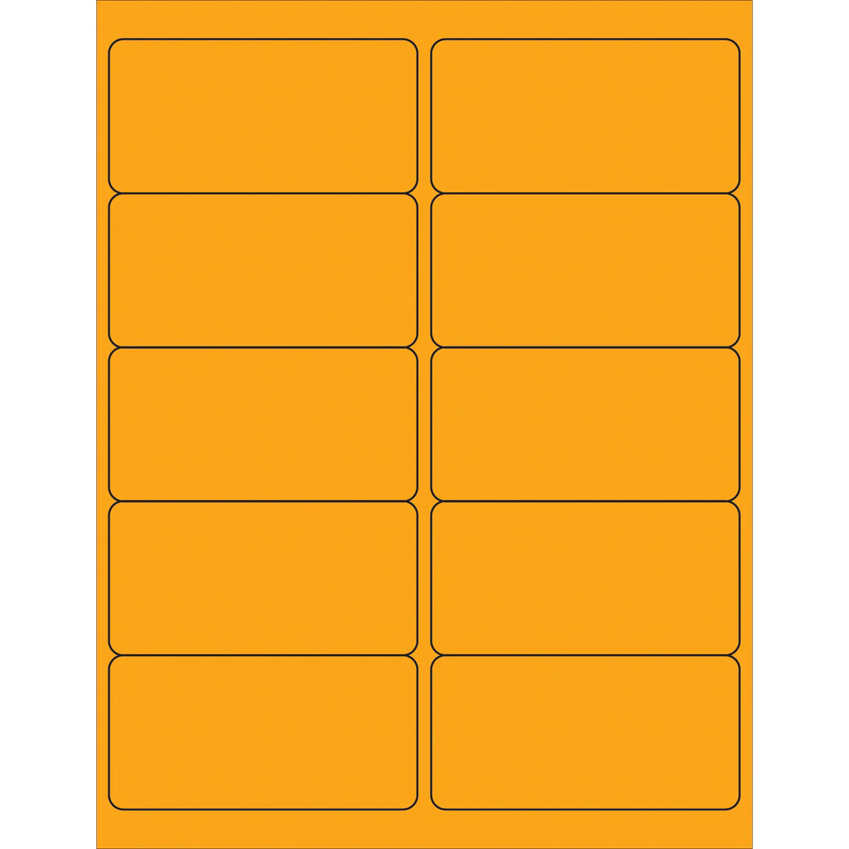 4 x 2" Fluorescent Orange Removable Rectangle Laser Labels 1000/Case