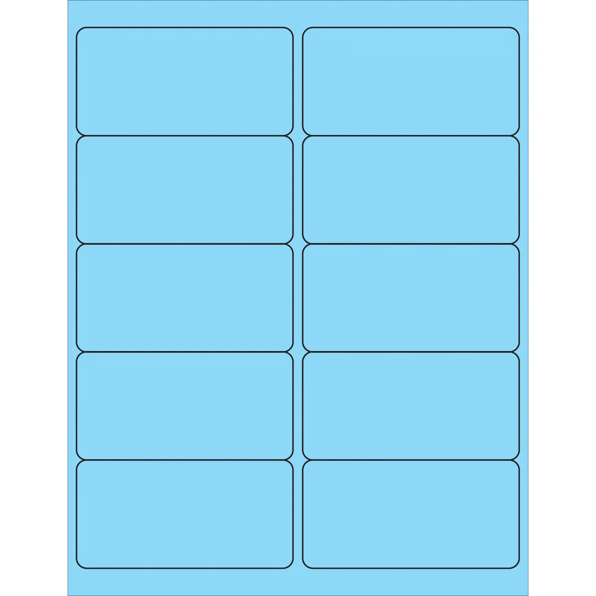 4 x 2" Fluorescent Pastel Blue Rectangle Laser Labels 1000/Case