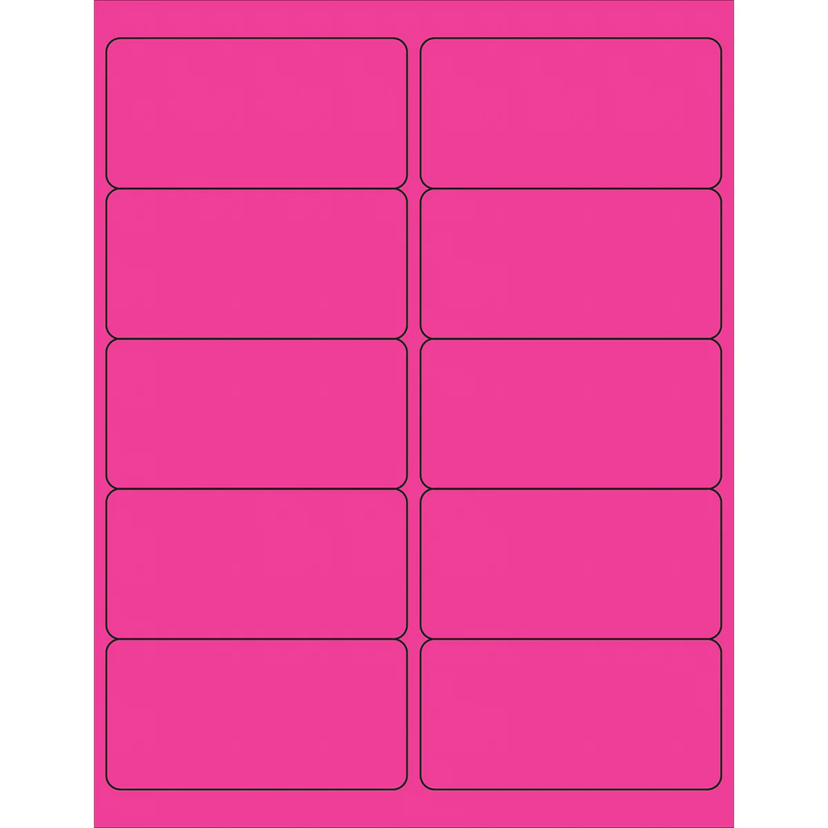 4 x 2" Fluorescent Pink Rectangle Laser Labels 1000/Case