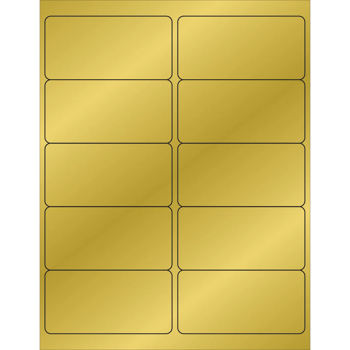 4 x 2" Gold Foil Rectangle Laser Labels 1000/Case