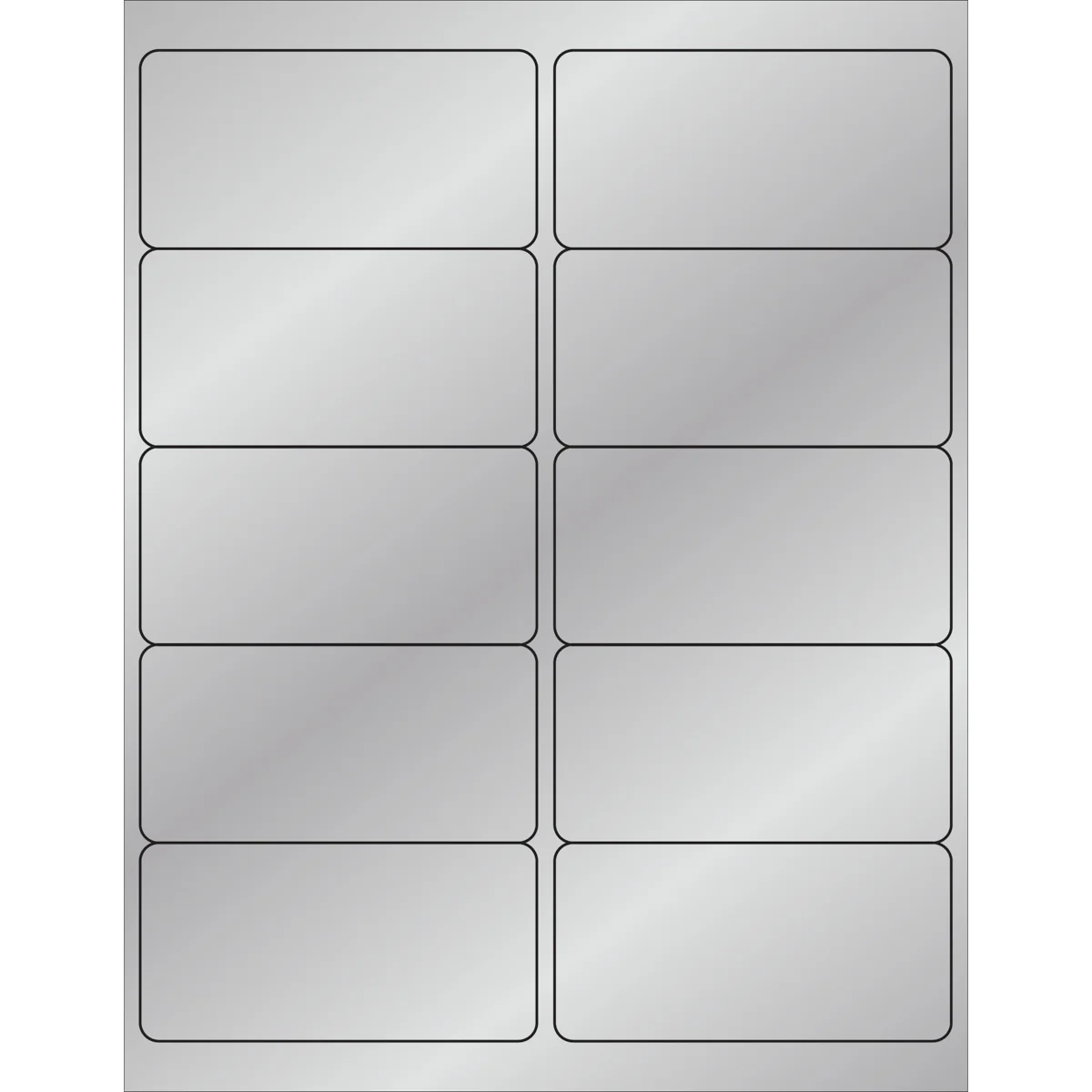 4 x 2" Silver Foil Rectangle Laser Labels 1000/Case
