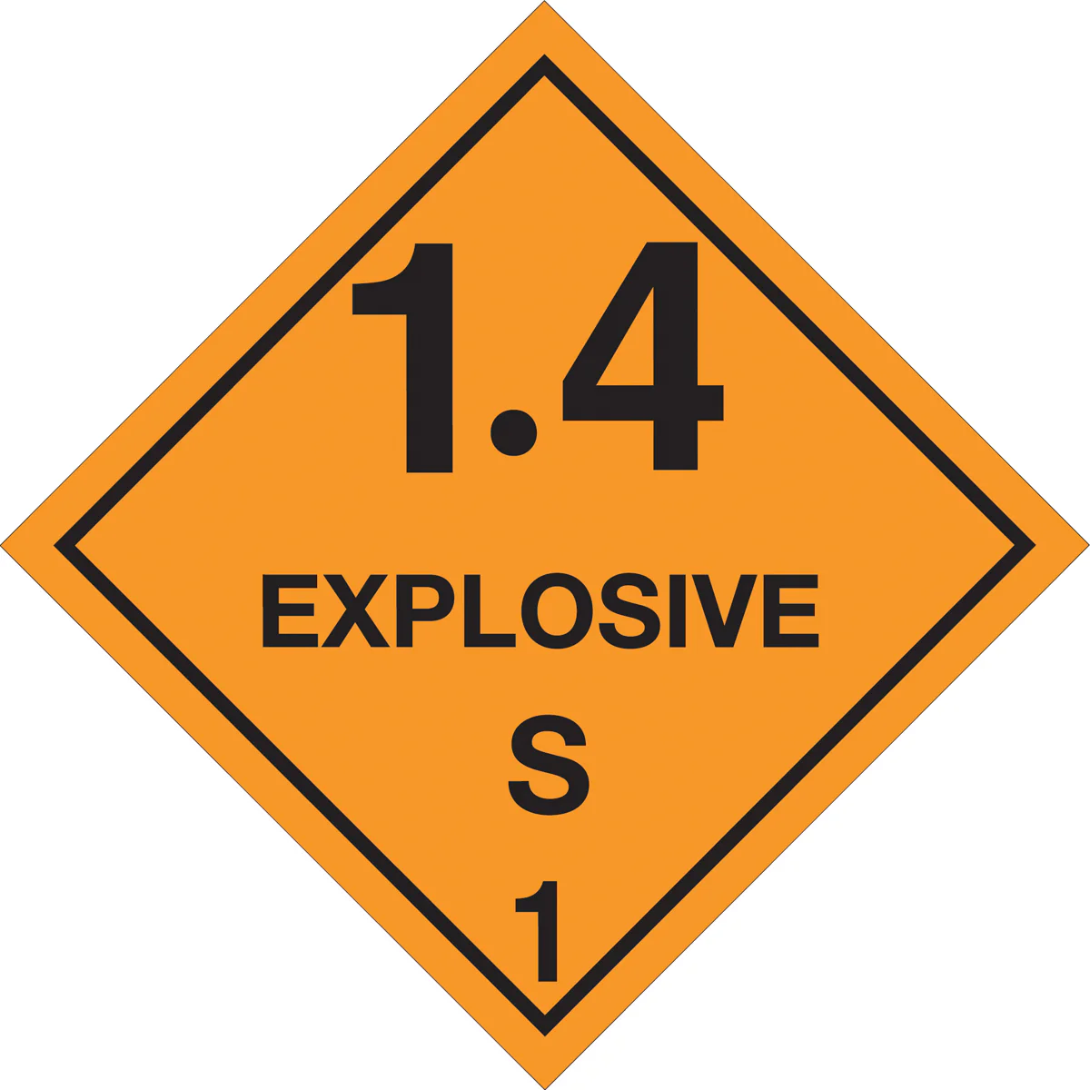 4 x 4" - "1.4 - Explosive - S 1" Labels 500/Roll