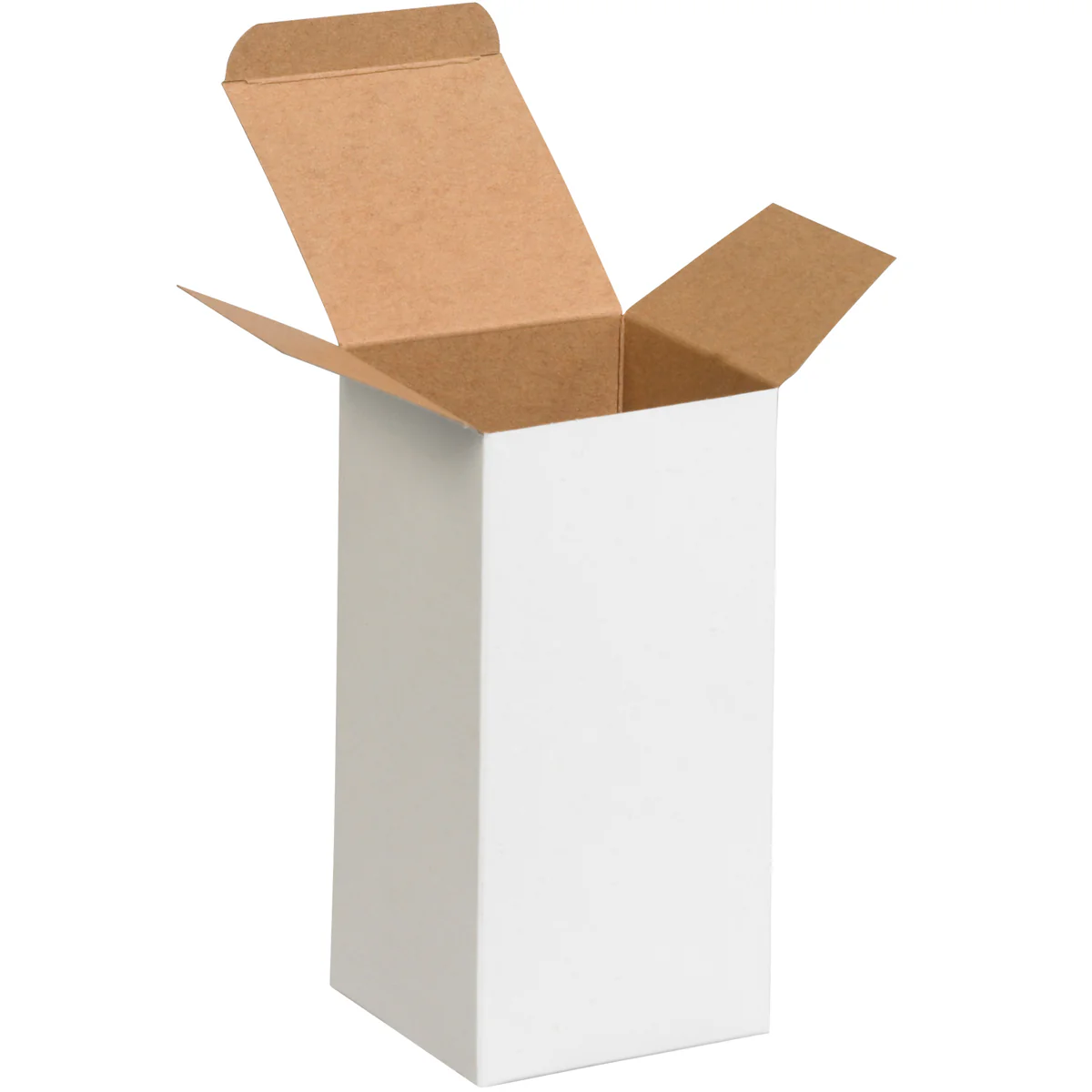4 x 4 x 8 White 24pt 1-pc Chipboard Folding Carton 250/Case - Image 2