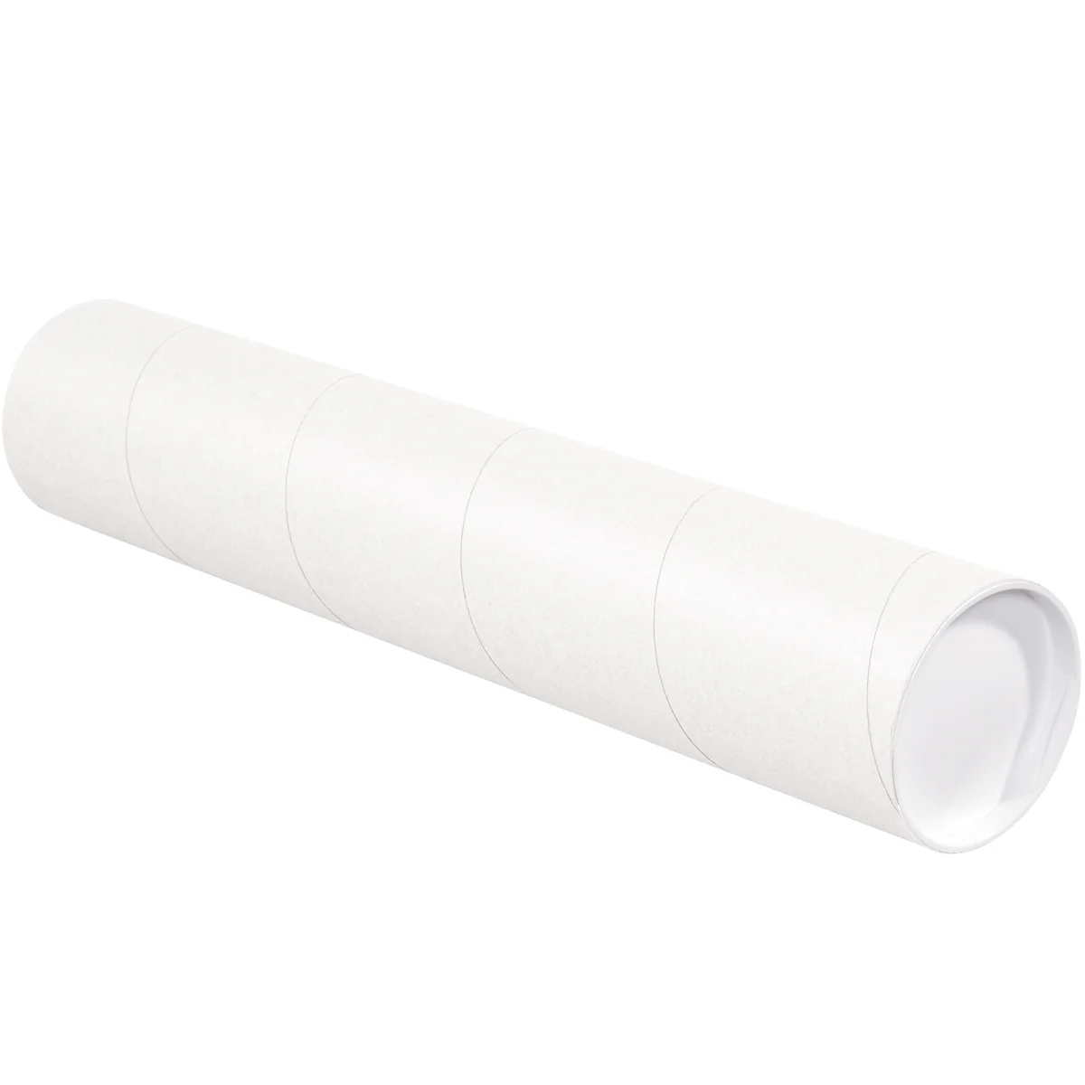 4 x 48 White Mailing Tubes With End Caps .080 Gauge 15/Case
