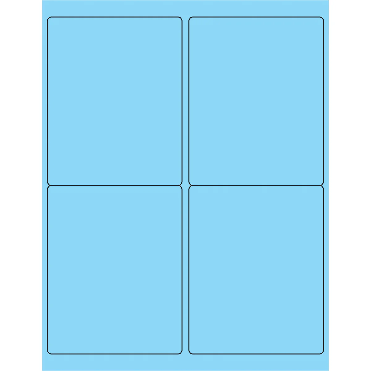 4 x 5" Fluorescent Pastel Blue Rectangle Laser Labels 400/Case