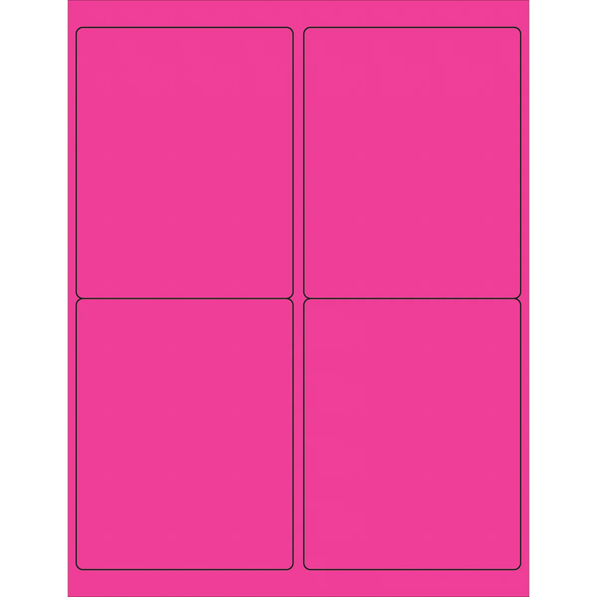 4 x 5" Fluorescent Pink Rectangle Laser Labels 400/Case