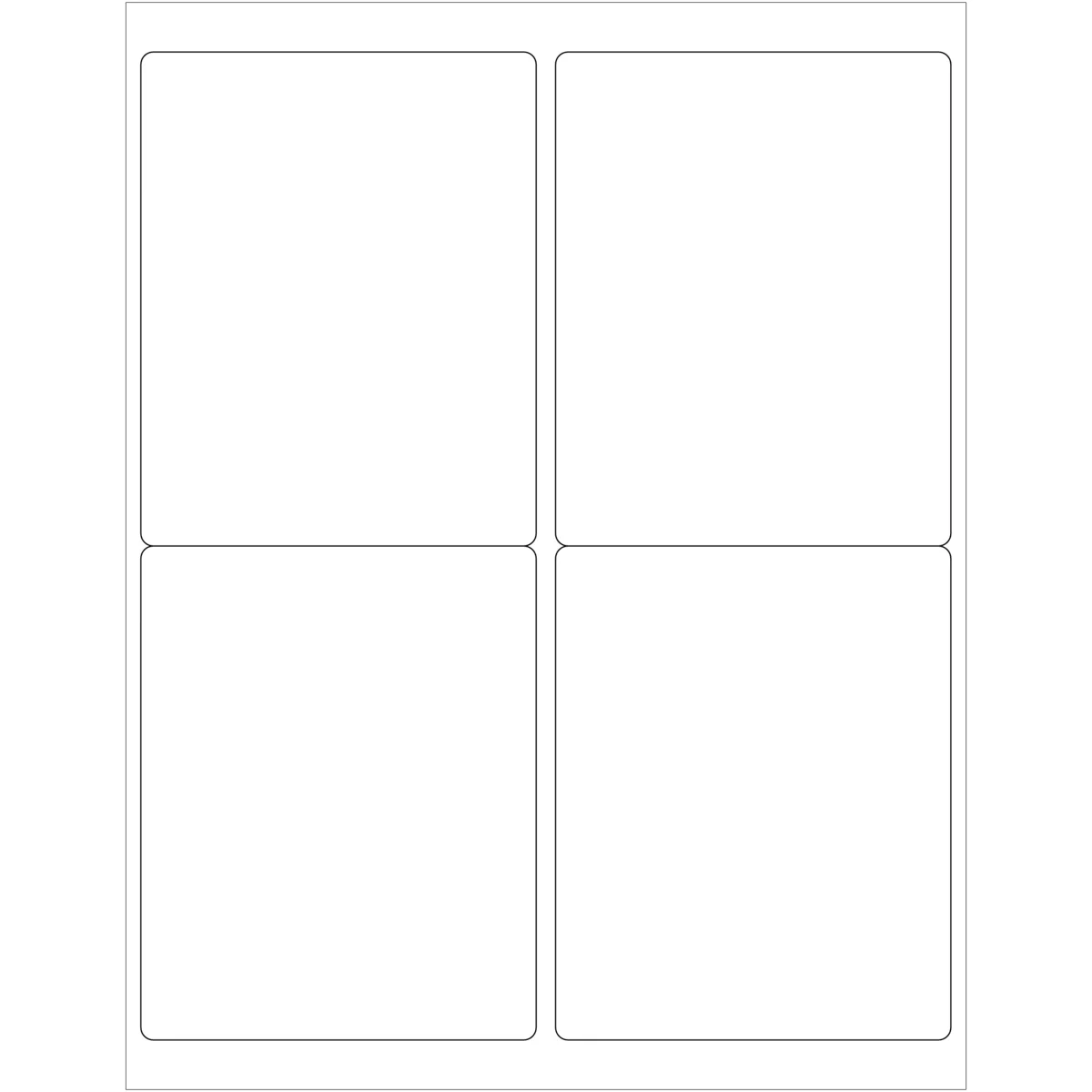 4 x 5" White Rectangle Laser Labels - Master Case 4000/Case