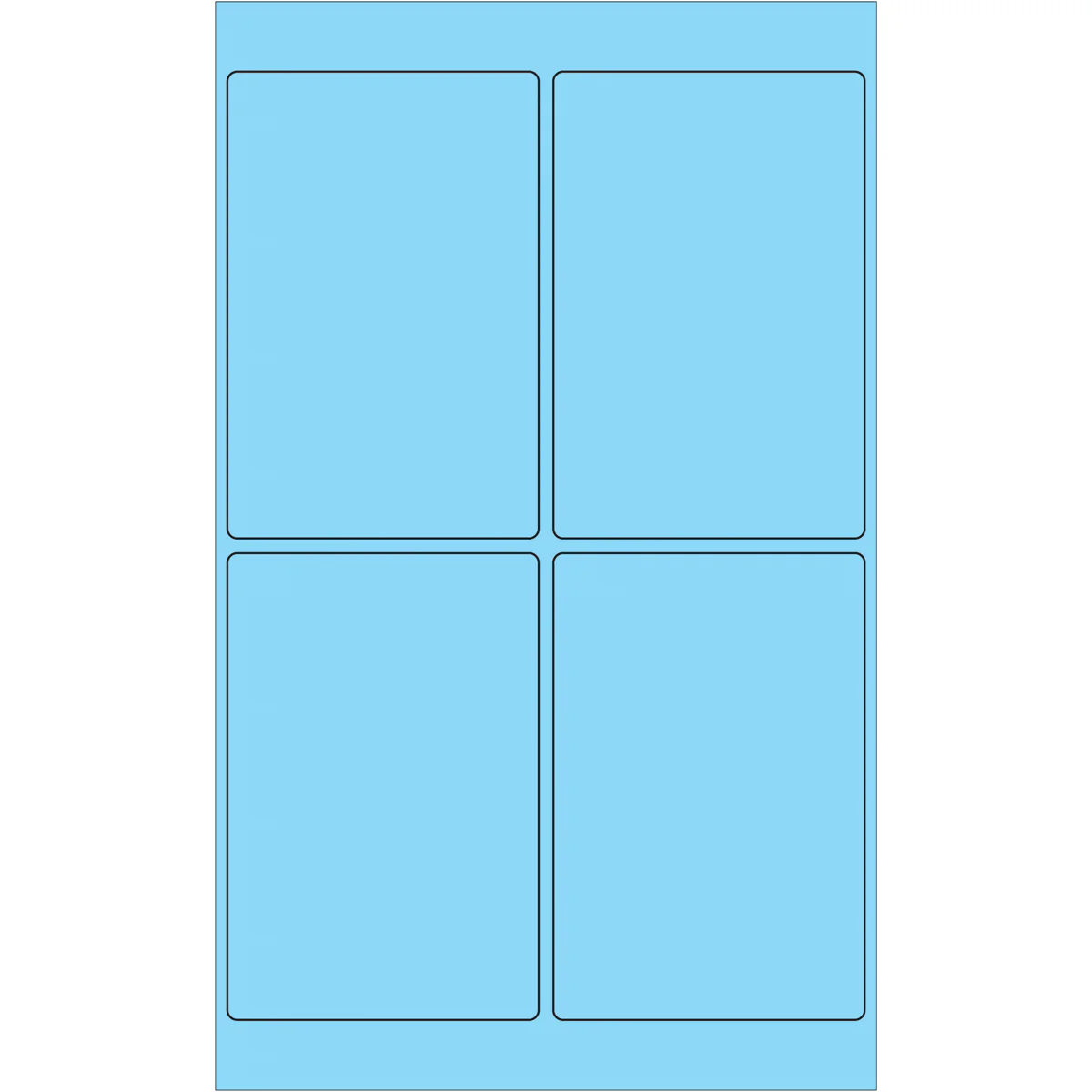 4 x 6" Fluorescent Pastel Blue Rectangle Laser Labels 400/Case