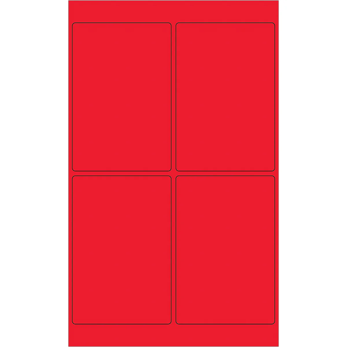 4 x 6" Fluorescent Red Rectangle Laser Labels 400/Case