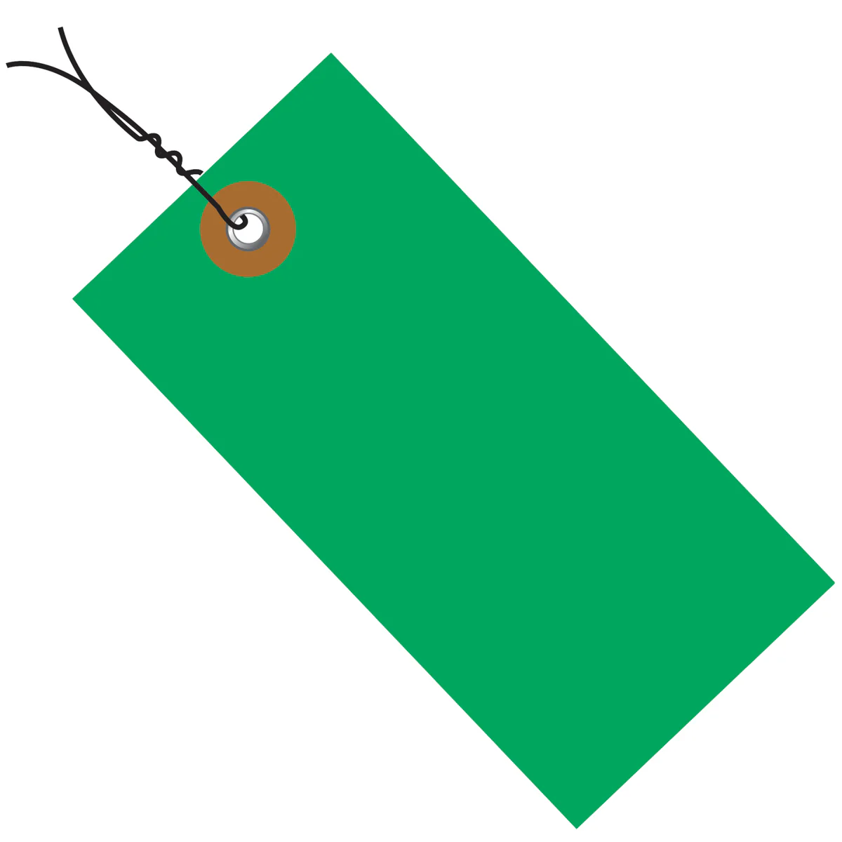 5 1/4 x 2 5/8 Green Tyvek Pre-Wired Shipping Tag 100/Case