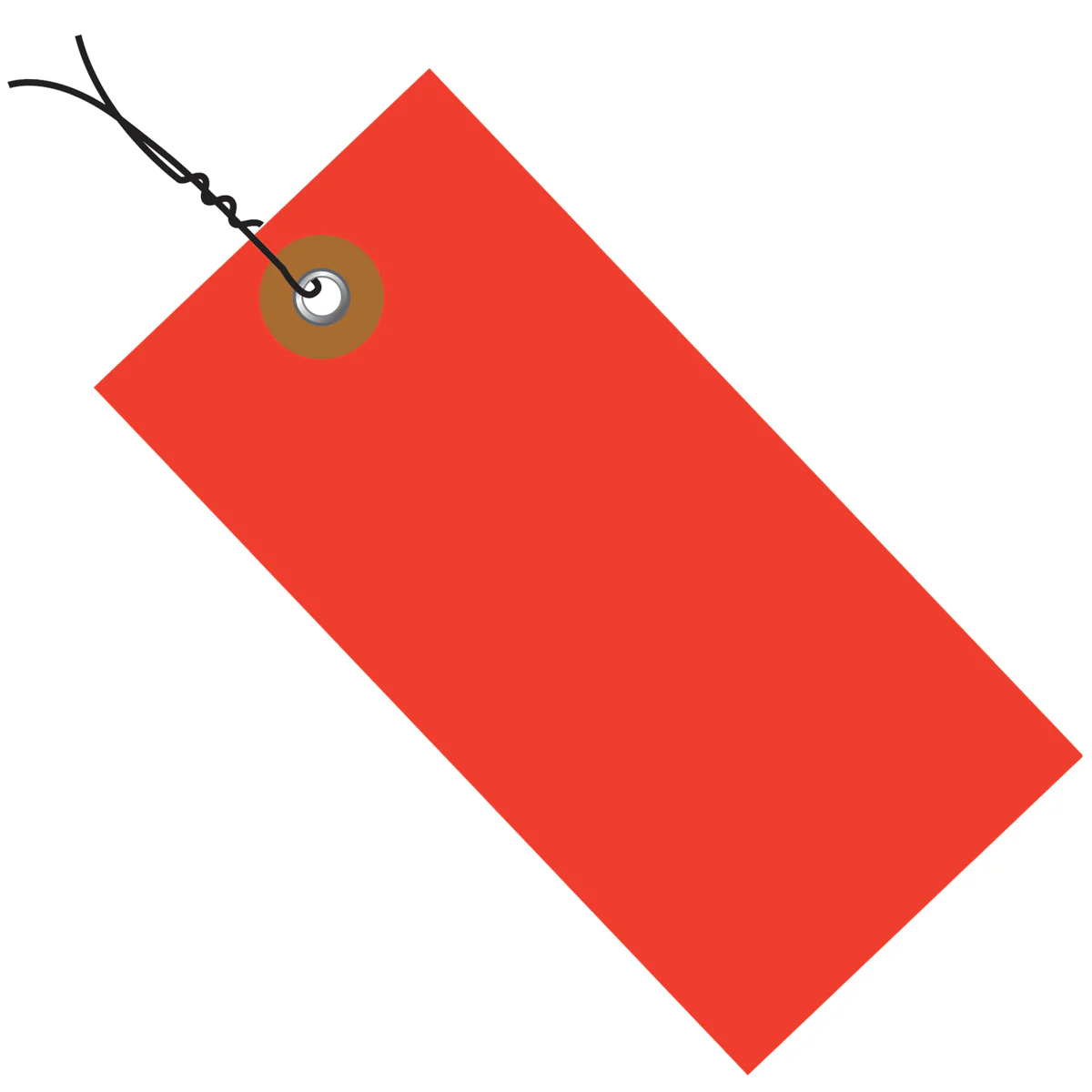 5 1/4 x 2 5/8 Red Tyvek Pre-Wired Shipping Tag 100/Case