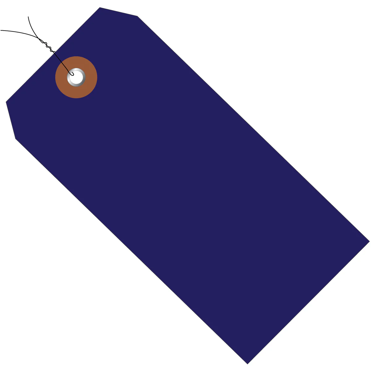 6 1/4 x 3 1/8 Blue Plastic Shipping Tags - Pre-Wired 100/Case