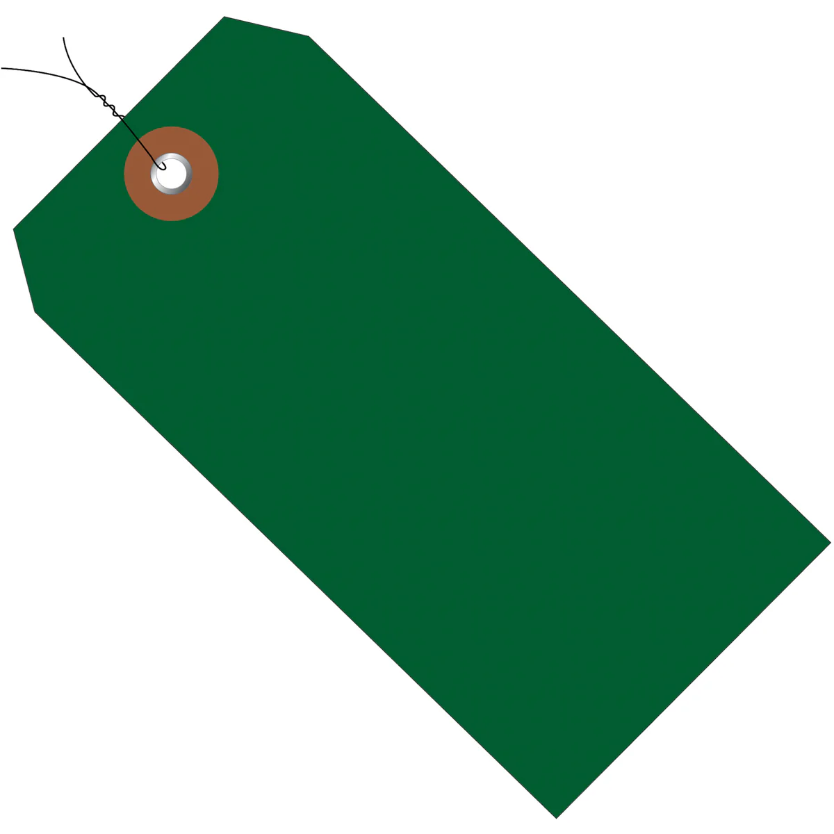 6 1/4 x 3 1/8 Green Plastic Shipping Tags - Pre-Wired 100/Case